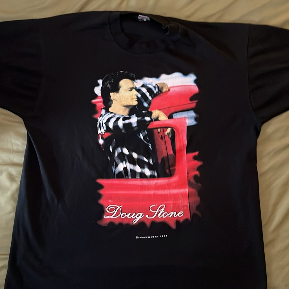 Vintage 1990s Doug Stone Stone Country Concert Tee T-Shirt Adult XL Black
